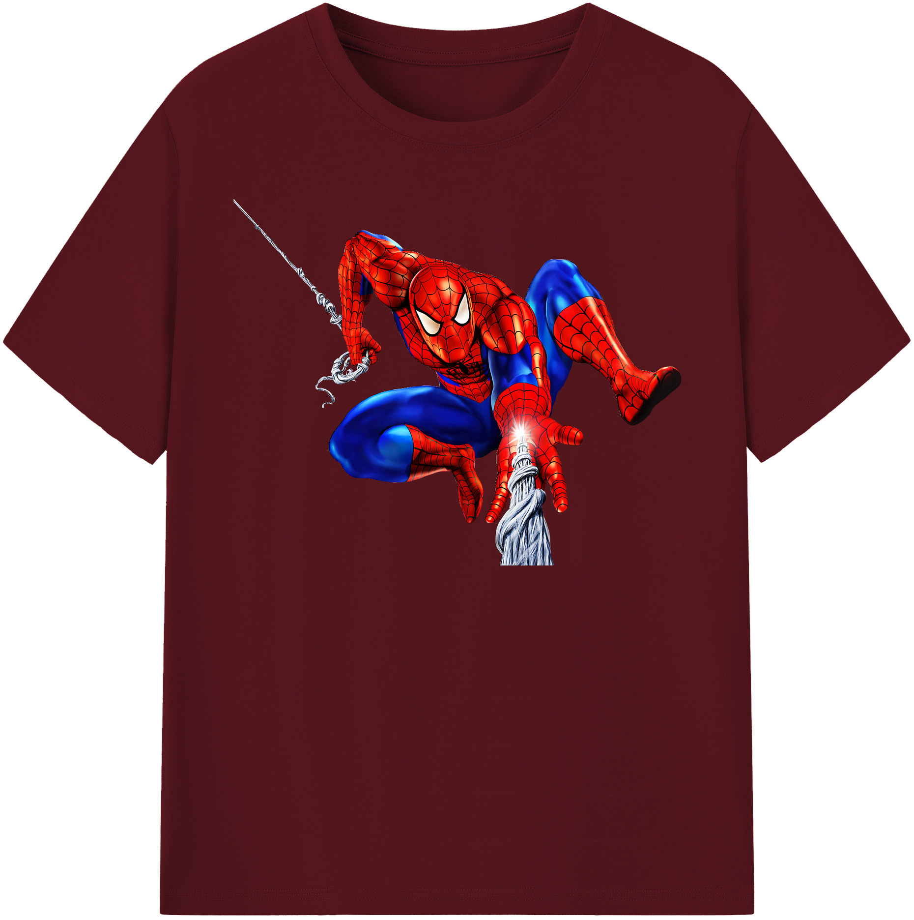 （画像用） Spider Man スパイダーマン 綿100％半袖Tシャツ（フロントプリント）